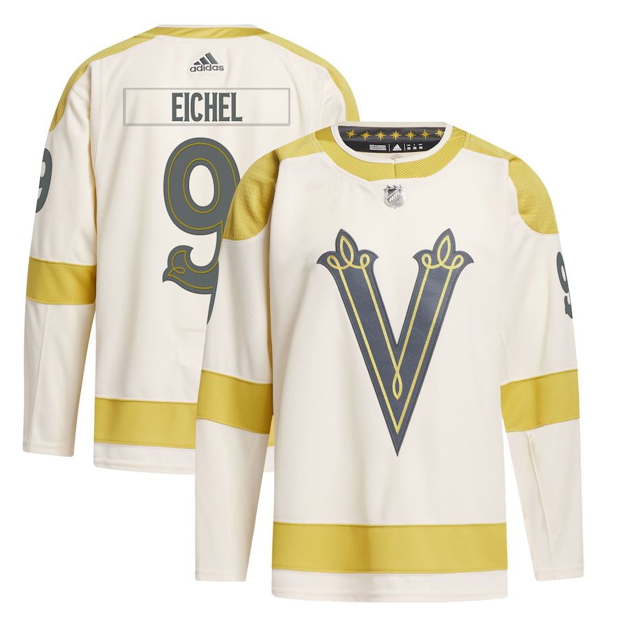 Men Vegas Golden Knights #9 Jack Eichel adidas Cream 2024 NHL Winter Classic Primegreen Authentic Player Jersey->more nhl jerseys->NHL Jersey